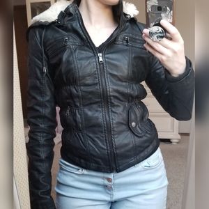 Pleather Bomber Jacket